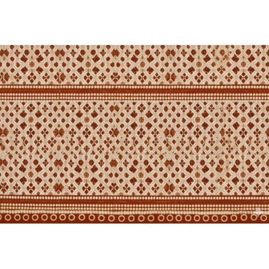 Generic Fleece Geometric Double Polar Warm Bedsheet with 2 Pillow Cover (Orange)