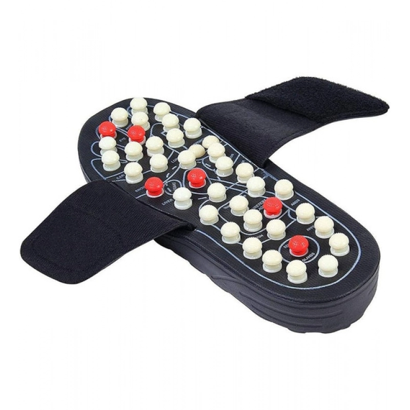 Generic Acupressure And Magnetic Therapy Slippers – Spring Accu Paduka Foot Massager for Blood Circulation (Unisex) (Color: Black) Generic Acupressure And Magnetic Therapy Slippers – Spring Accu Paduka Foot Massager for Blood Circulation (Unisex) (Color: Black)