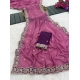 Generic Women's Star Georgette Embroidered Saree With Unstitched Blouse 5.5Mtr (Pink)