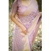 Generic Women's Silk_Blend Checked Saree With Unstitched Blouse 5.5Mtr (Lavender)