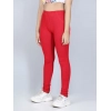 Generic Girl's Cotton Lycra Solid Elasticated Jeggings (Red) Generic Girl's Cotton Lycra Solid Elasticated Jeggings (Red)