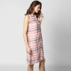 Generic Women's Polyester Striped Sleeveless Dress (Pink)