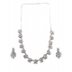 Generic Women's Brass Silver Plated Necklace set (Pink) Generic Women's Brass Silver Plated Necklace set (Pink)