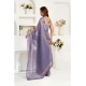 Generic Women's Linen Cotton Printed Ready To Wear Saree With Unstitched Blouse 5.5 Mtr (Light_Lavender)