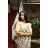 Generic Women's Linen Printed Saree With Unstitched Blouse 5.5Mtr (Multicolor)