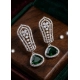 Generic Women's Brass Silver Plated Drop Earrings (Green) Generic Women's Brass Silver Plated Drop Earrings (Green)