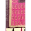 Generic Women's Cotton Linen Printed Saree With Unstitched Blouse 5.5Mtr (Wine)
