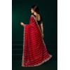 Generic Women's Net Sequence Saree With Unstitched Blouse 5.5Mtr (Red)