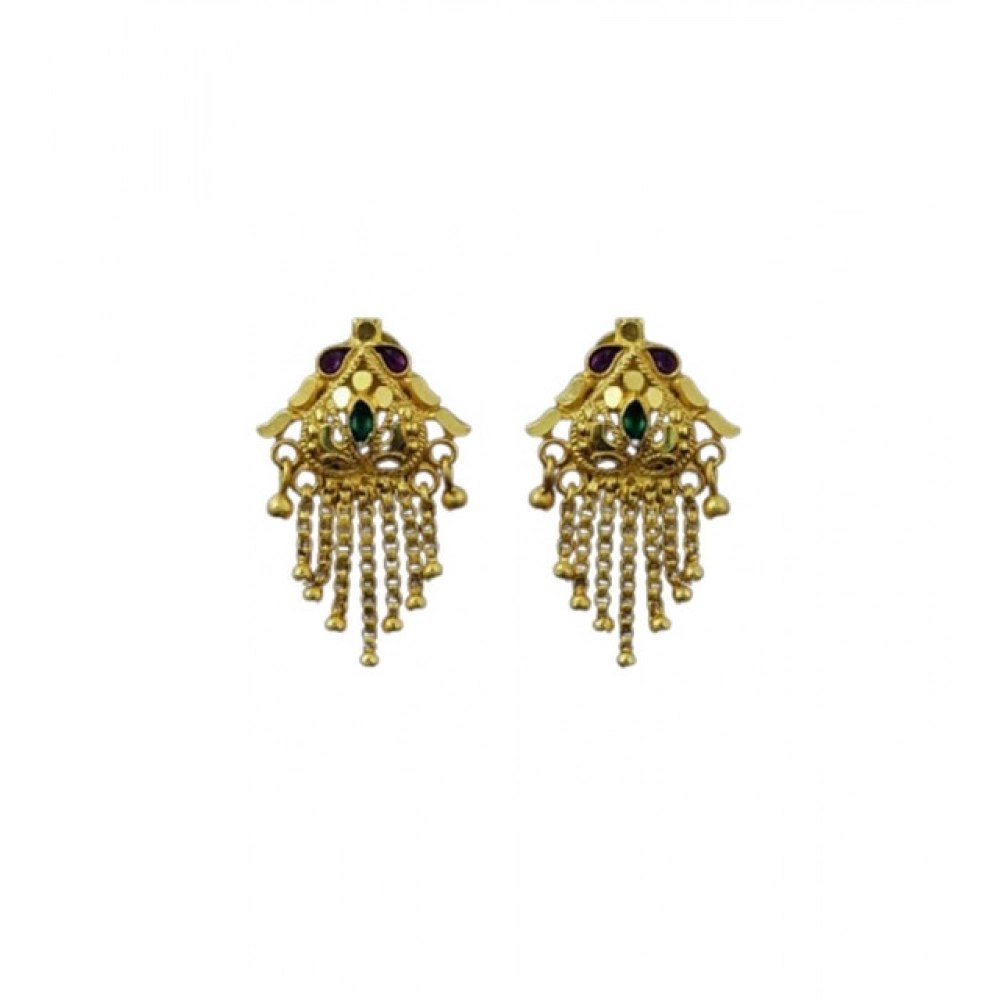 Generic Women's Pack of_2 Brass Gold-Plated Earrings (Gold) Generic Women's Pack of_2 Brass Gold-Plated Earrings (Gold)