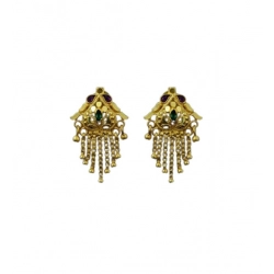 Generic Women's Pack of_2 Brass Gold-Plated Earrings (Gold)