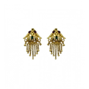 Generic Women's Pack of_2 Brass Gold-Plated Earrings (Gold)