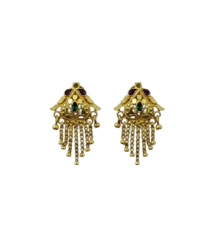 Generic Women's Pack of_2 Brass Gold-Plated Earrings (Gold)