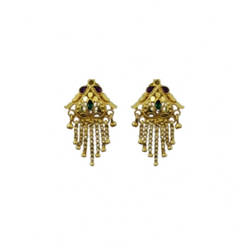 Generic Women's Pack of_2 Brass Gold-Plated Earrings (Gold)