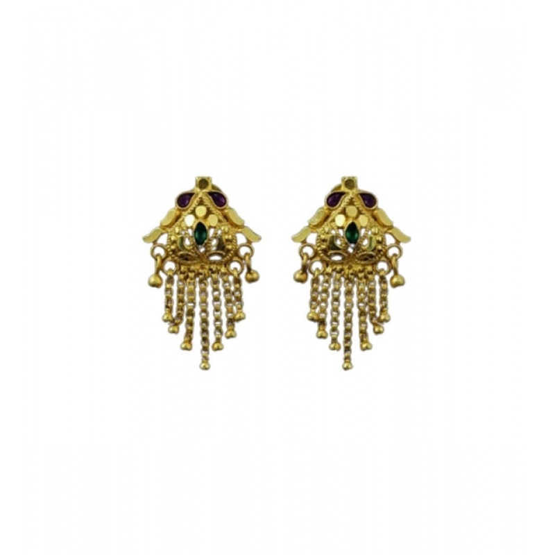 Generic Women's Pack of_2 Brass Gold-Plated Earrings (Gold) Generic Women's Pack of_2 Brass Gold-Plated Earrings (Gold)