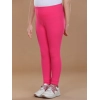 Generic Girl's Cotton Lycra Solid Elasticated Leggings (Pink)