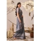 Generic Women's Faux_Linen Printed Saree With Unstitched Blouse 5.5Mtr (Light_Grey)
