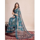 Generic Women's Semi Cotton Digital Print Saree With Unstitched Blouse 5.5Mtr (Teal) Generic Women's Semi Cotton Digital Print Saree With Unstitched Blouse 5.5Mtr (Teal)