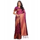 Generic Women's Banarasi Silk Printed Saree With Unstitched Blouse 5.5Mtr (Purple) Generic Women's Banarasi Silk Printed Saree With Unstitched Blouse 5.5Mtr (Purple)