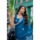 Generic Women's Faux Shimmer Geometric Ready to wear Saree With Unstitched Blouse 5.5Mtr (Blue) Generic Women's Faux Shimmer Geometric Ready to wear Saree With Unstitched Blouse 5.5Mtr (Blue)