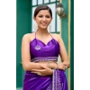 Generic Women's Faux Shimmer Floral Embroidery Ready to wear Saree With Unstitched Blouse 5.5Mtr (Purple) Generic Women's Faux Shimmer Floral Embroidery Ready to wear Saree With Unstitched Blouse 5.5Mtr (Purple)