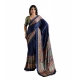 Generic Women's Satin Crepe Printed Saree With Unstitched Blouse 5.5Mtr (Navy Blue) Generic Women's Satin Crepe Printed Saree With Unstitched Blouse 5.5Mtr (Navy Blue)