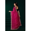 Generic Women's Net Sequence Saree With Unstitched Blouse 5.5Mtr (Pink)