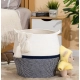 Generic Cotton Matka 14x12 Inch Storage Basket For Clothes With Out Lid (Gray-White) Generic Cotton Matka 14x12 Inch Storage Basket For Clothes With Out Lid (Gray-White)