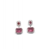 Generic Women's Brass Silver Plated Drop Earrings (Red) Generic Women's Brass Silver Plated Drop Earrings (Red)