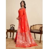 Generic Women's Faux_Banarasi_Silk Woven Saree With Unstitched Blouse 5.5Mtr (Coral)
