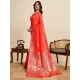 Generic Women's Faux_Banarasi_Silk Woven Saree With Unstitched Blouse 5.5Mtr (Coral) Generic Women's Faux_Banarasi_Silk Woven Saree With Unstitched Blouse 5.5Mtr (Coral)