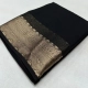 Generic Women's Crepe Chit Pallu Solid Saree With Unstitched Blouse 5.5Mtr (Black) Generic Women's Crepe Chit Pallu Solid Saree With Unstitched Blouse 5.5Mtr (Black)