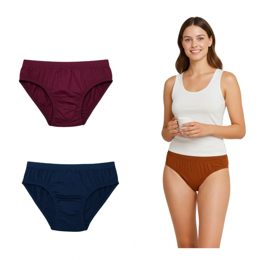 Generic Pack of_3 Women's Cotton Solid Hipster Panty (Multicolor) Generic Pack of_3 Women's Cotton Solid Hipster Panty (Multicolor)