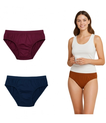 Generic Pack of_3 Women's Cotton Solid Hipster Panty (Multicolor)