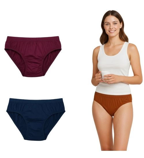 Generic Pack of_3 Women's Cotton Solid Hipster Panty (Multicolor)