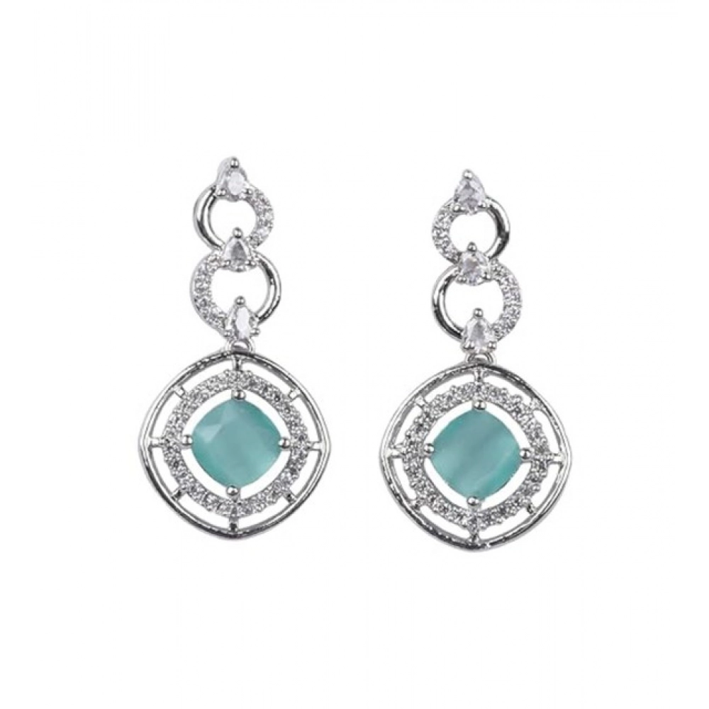 Generic Women's Brass Silver Plated Necklace set (Turquoise) Generic Women's Brass Silver Plated Necklace set (Turquoise)