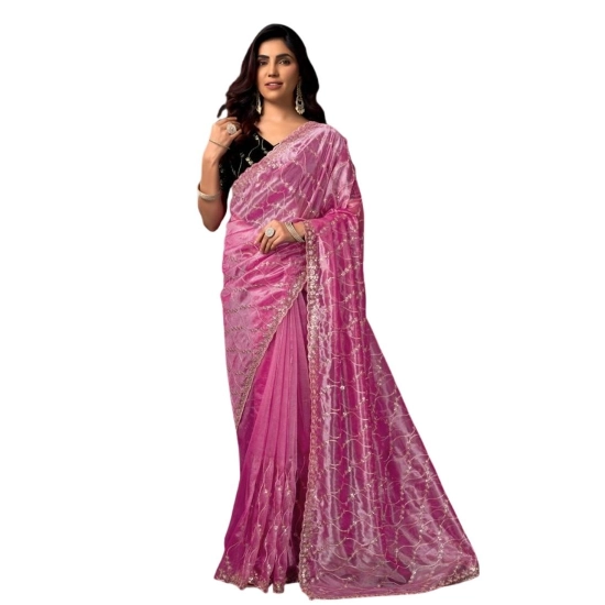 Generic Women's Net Sequence Saree With Unstitched Blouse 5.5Mtr (Light Pink) Generic Women's Net Sequence Saree With Unstitched Blouse 5.5Mtr (Light Pink)