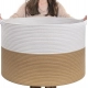 Generic Cotton Pack Of_1 16x14 Inch Storage Basket For Clothes With Out Lid (Beige-White) Generic Cotton Pack Of_1 16x14 Inch Storage Basket For Clothes With Out Lid (Beige-White)