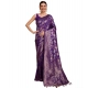 Generic Women's Soft Silk Jacquard Saree With Unstitched Blouse 5.5Mtr (Purple)