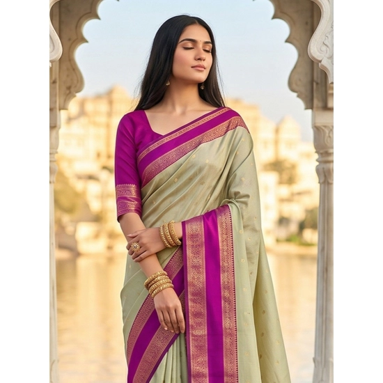 Generic Women's Silk Blend Printed Saree With Unstitched Blouse 5.5Mtr (Light Green-Pink) Generic Women's Silk Blend Printed Saree With Unstitched Blouse 5.5Mtr (Light Green-Pink)