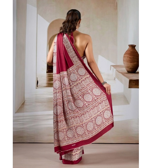 Generic Women's Satin Crepe Printed Saree With Unstitched Blouse 5.5Mtr (Maroon) Generic Women's Satin Crepe Printed Saree With Unstitched Blouse 5.5Mtr (Maroon)