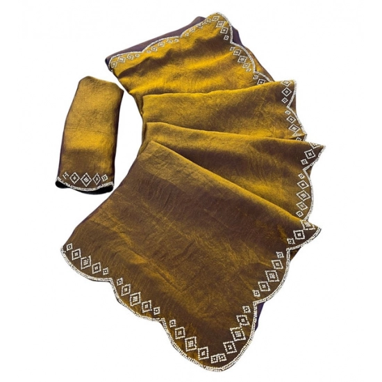 Generic Women's Satin Embellished Saree With Unstitched Blouse 5.5Mtr (Mustard) Generic Women's Satin Embellished Saree With Unstitched Blouse 5.5Mtr (Mustard)