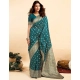 Generic Women's Jacquard Printed Saree With Unstitched Blouse 5.5Mtr (Teal) Generic Women's Jacquard Printed Saree With Unstitched Blouse 5.5Mtr (Teal)