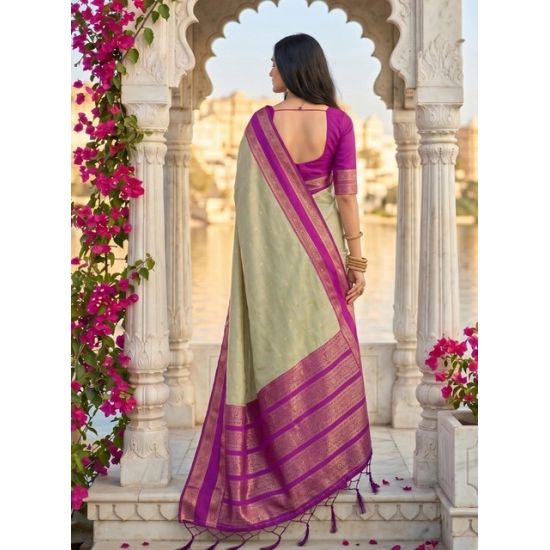 Generic Women's Silk Blend Printed Saree With Unstitched Blouse 5.5Mtr (Light Green-Pink) Generic Women's Silk Blend Printed Saree With Unstitched Blouse 5.5Mtr (Light Green-Pink)