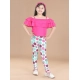 Generic Girl's Cotton Lycra Floral Elasticated Jeggings (Multicolor)
