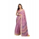 Generic Women's Linen Cotton Printed Ready To Wear Saree With Unstitched Blouse 5.5 Mtr (Lavender)