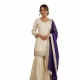 Generic Women's Silk Embroidered 3/4th Sleeve V-Neck Kurti With Sharara Pant and Dupatta Set (Cream & Purple) Generic Women's Silk Embroidered 3/4th Sleeve V-Neck Kurti With Sharara Pant and Dupatta Set (Cream & Purple)