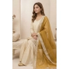 Generic Women's Silk Embroidered 3/4th Sleeve V-Neck Kurti With Sharara Pant and Dupatta Set (Cream & Yellow) Generic Women's Silk Embroidered 3/4th Sleeve V-Neck Kurti With Sharara Pant and Dupatta Set (Cream & Yellow)