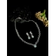 Generic Women's Brass Silver Plated Necklace set (Turquoise)