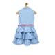 Generic Girl's Denim Embellished Sleeveless Dress with Belt (Light Blue)