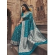 Generic Women's Art Silk Printed Saree With Unstitched Blouse 5.5Mtr (Teal)